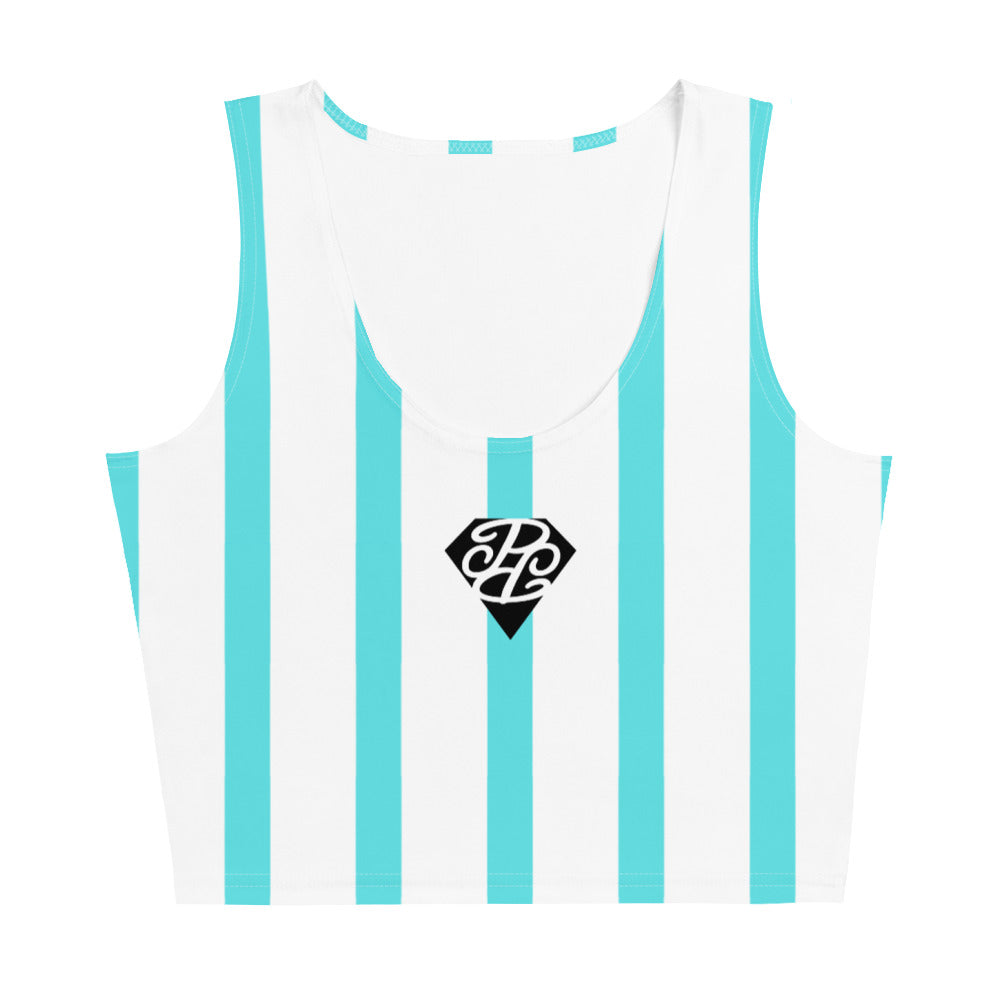 Phallacy Striped Designer Cropped Tank Top