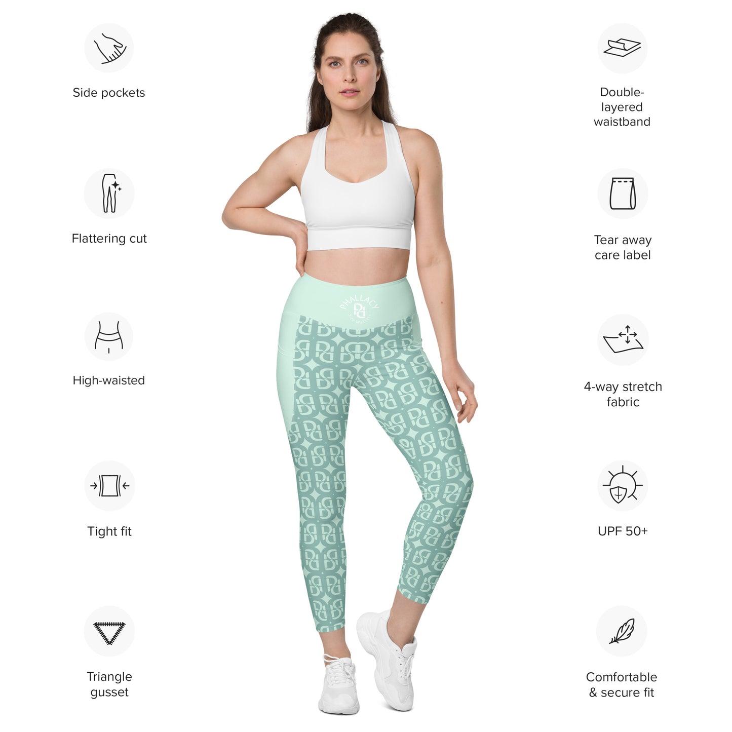 Phallacy Monogram Designer Leggings w/ Pockets