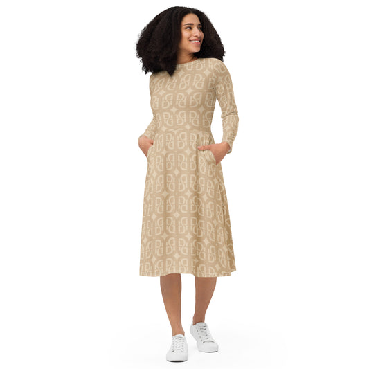 Phallacy Monogram Designer Midi Dress