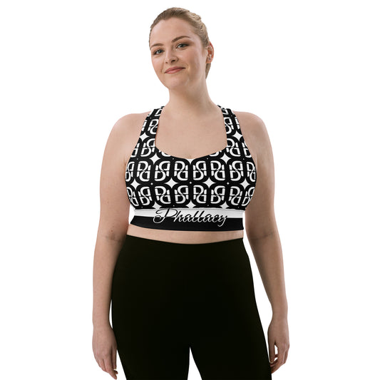 Phallacy Signature Monogram Designer Longline Sports Bra