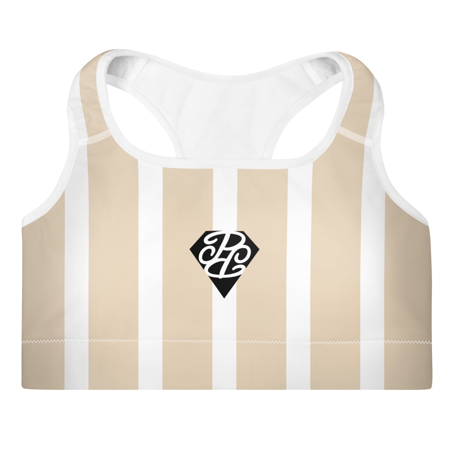 Phallacy Striped Designer Padded Sports Bra