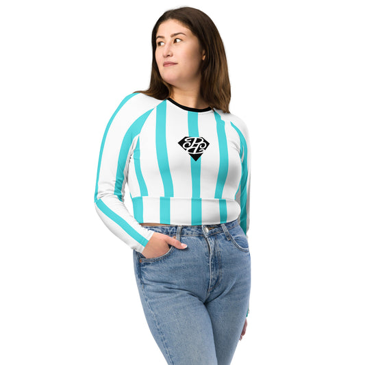 Phallacy Striped Designer Long-sleeve Crop Top