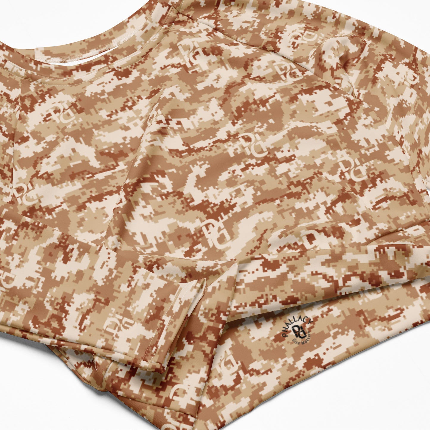 Phallacy Camo Designer Long-Sleeve Cropped Tee