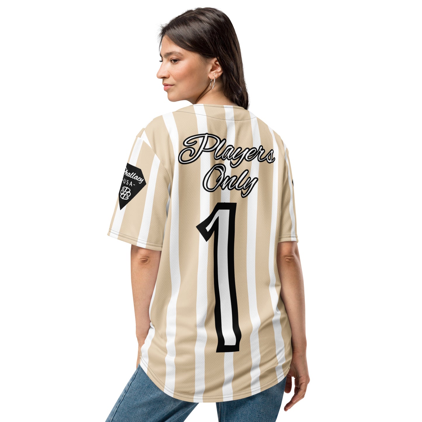 Phallacy Striped Designer Unisex Baseball Jersey