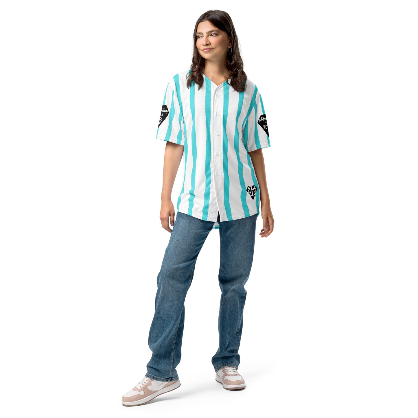 Phallacy Striped  Designer Unisex Baseball Jersey