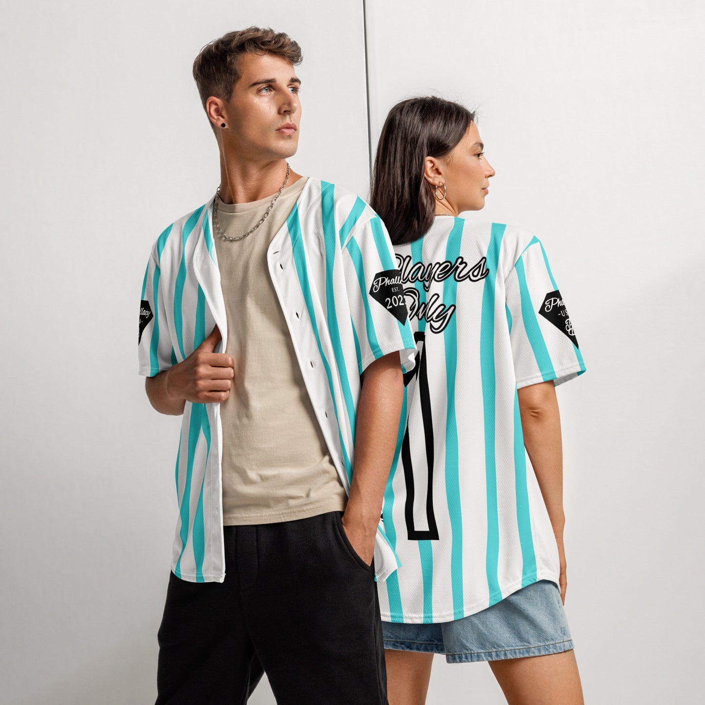 Phallacy Striped  Designer Unisex Baseball Jersey