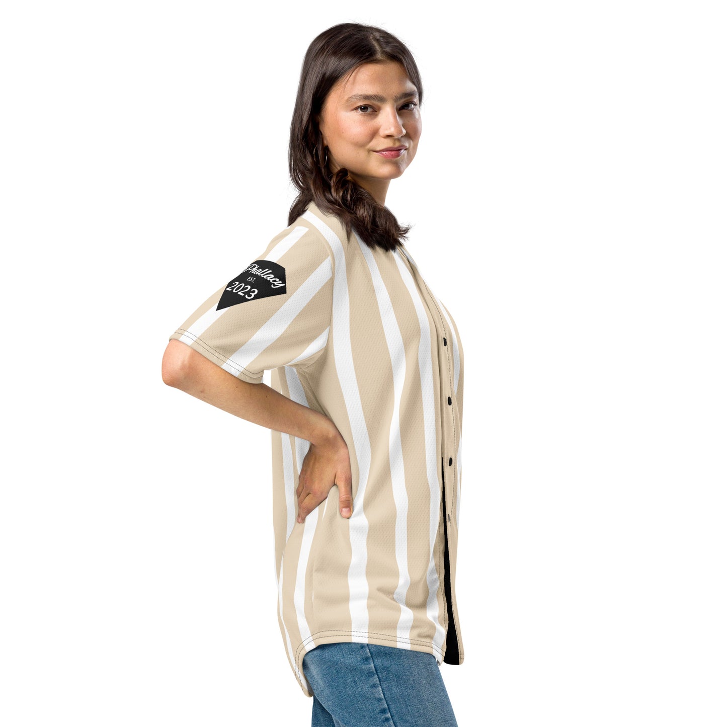 Phallacy Striped Designer Unisex Baseball Jersey