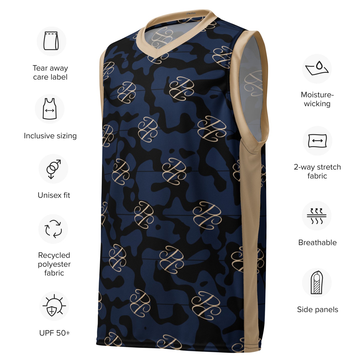 Phallacy Camo Designer Unisex Basketball Jersey