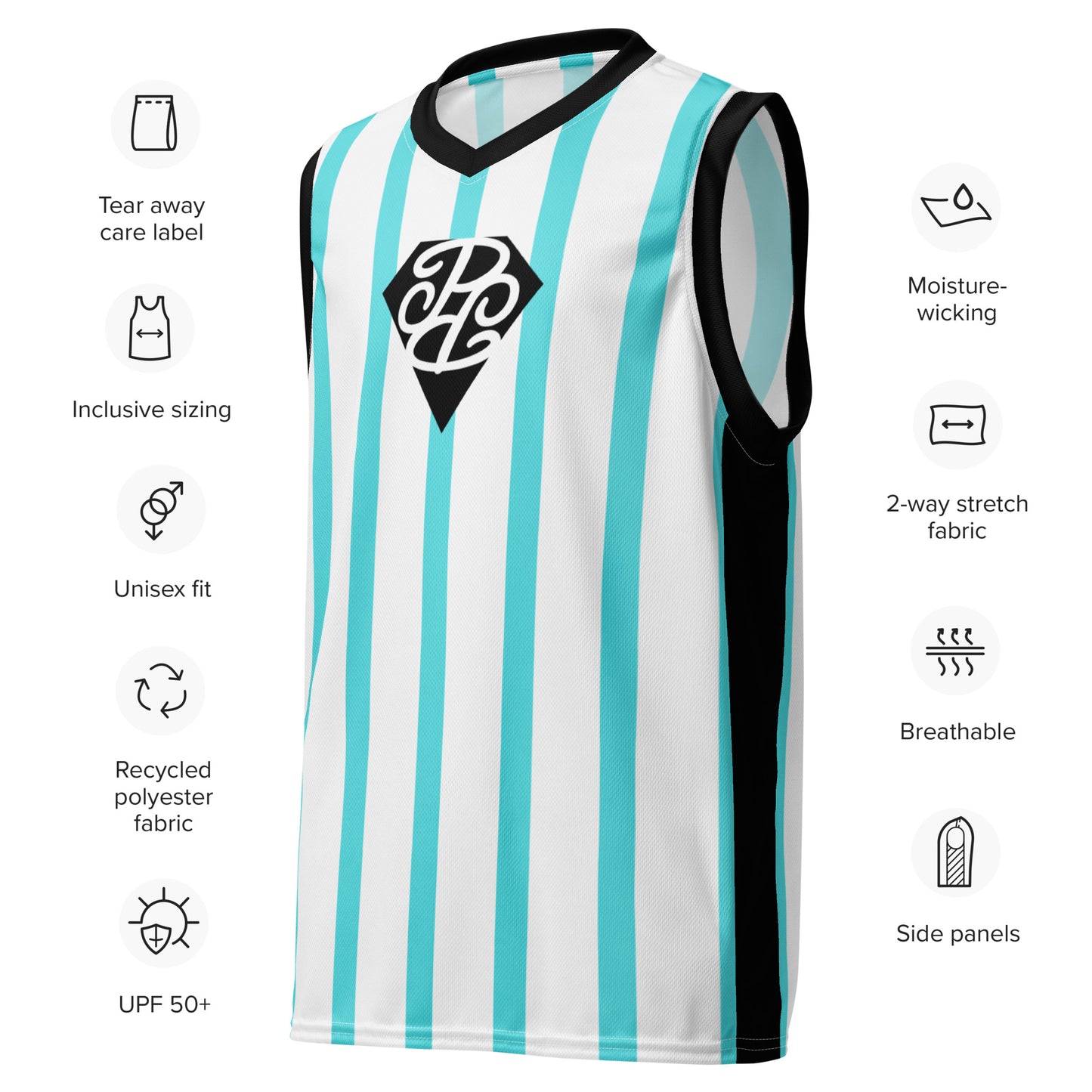 Phallacy Striped Designer Unisex Basketball Jersey