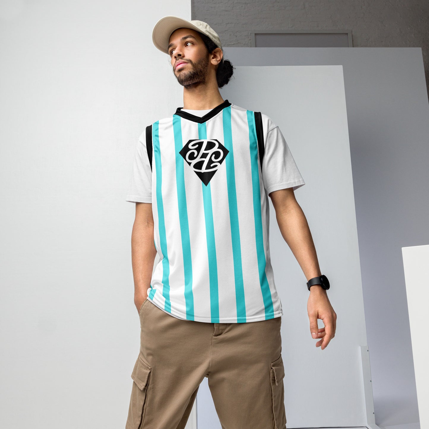 Phallacy Striped Designer Unisex Basketball Jersey