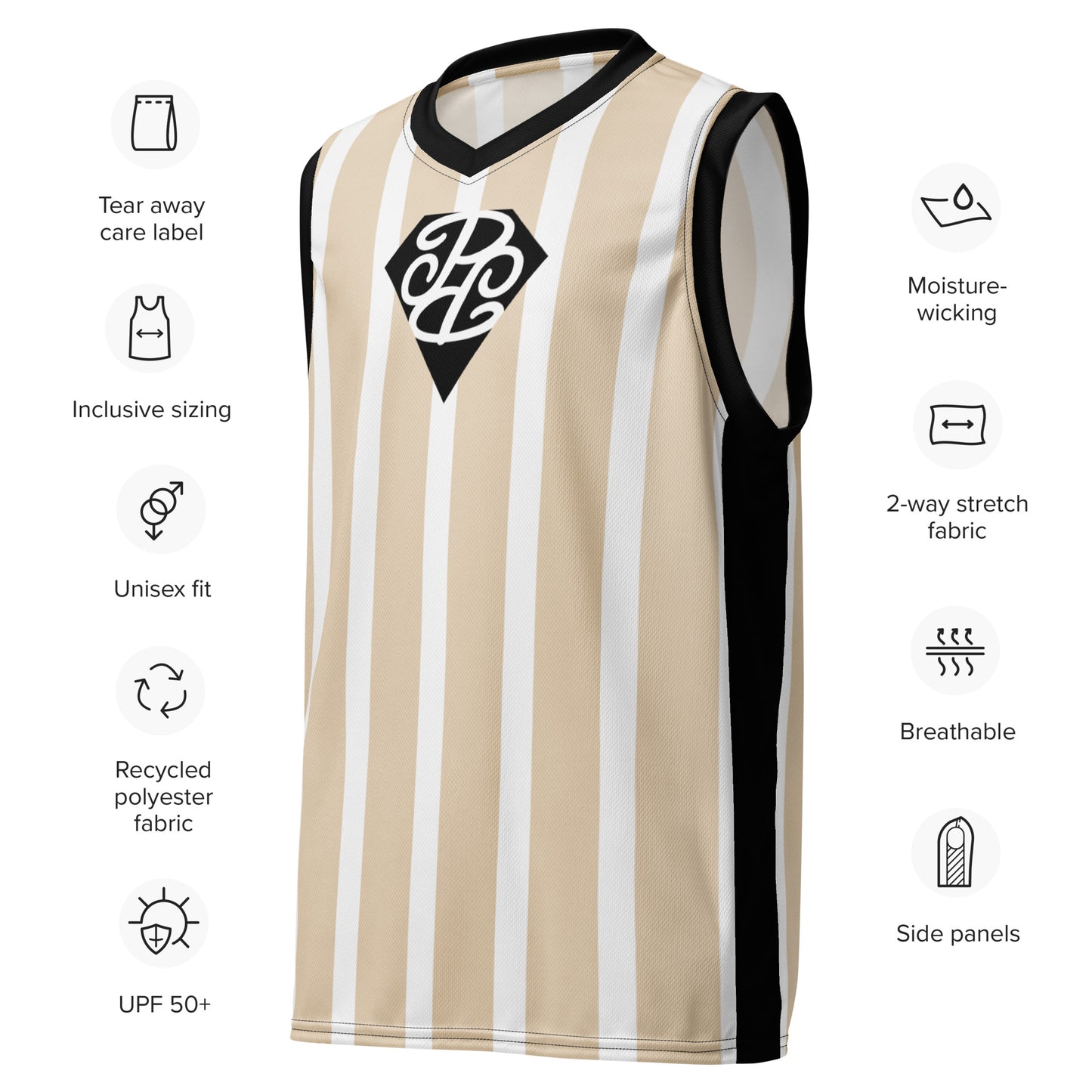 Phallacy Striped Designer Unisex Basketball Jersey