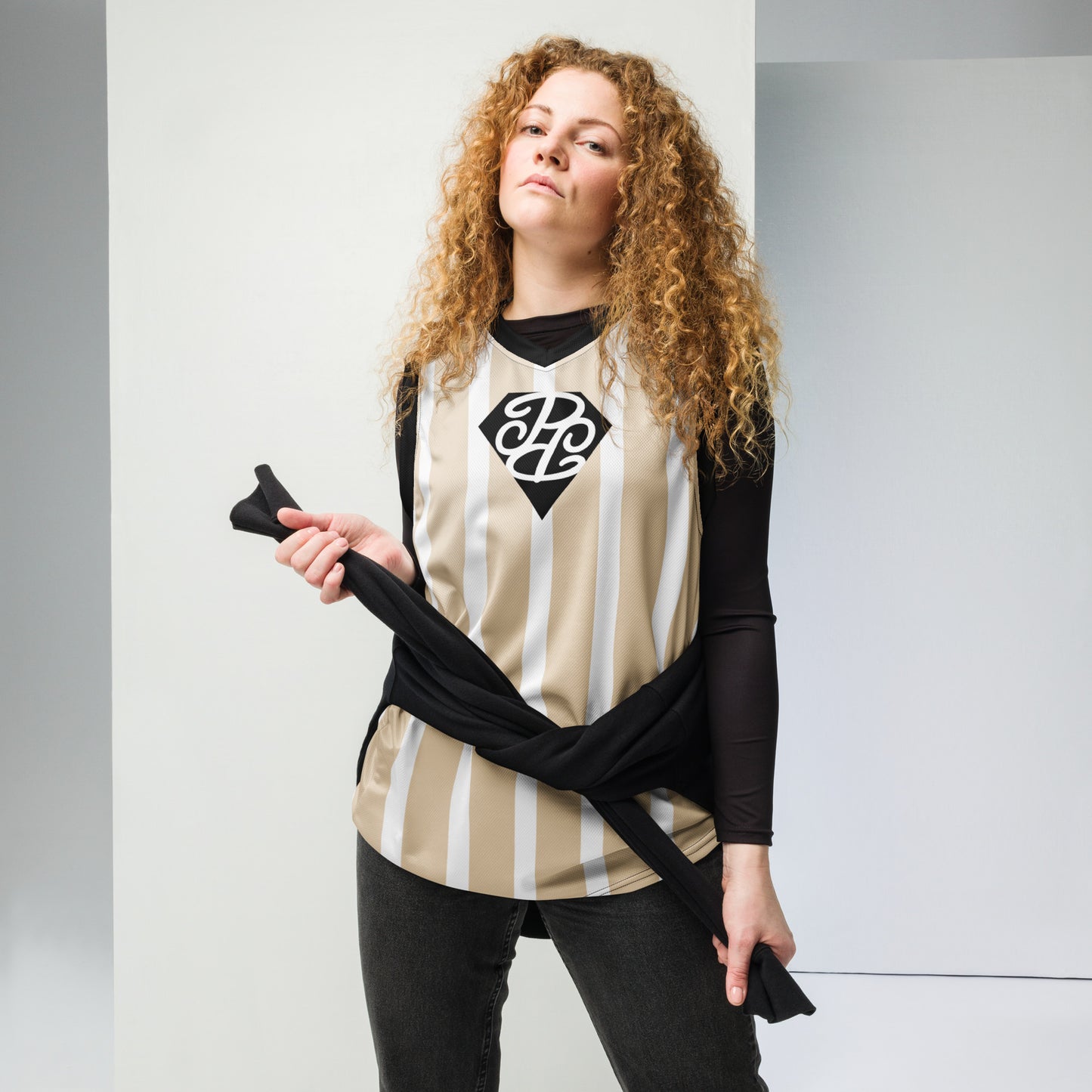 Phallacy Striped Designer Unisex Basketball Jersey