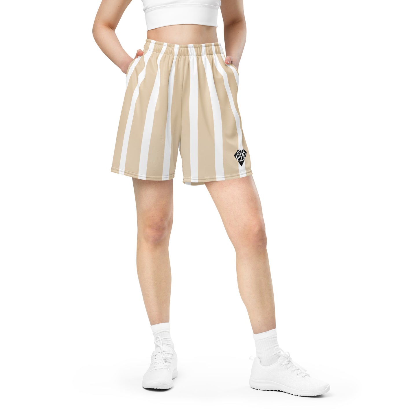 Phallacy Striped Designer Unisex Mesh Shorts