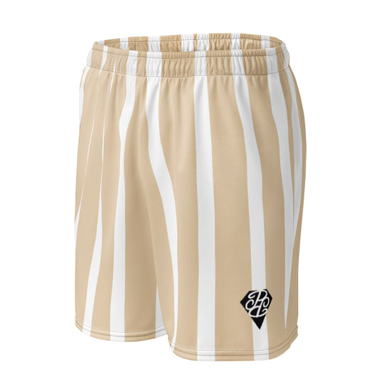 Phallacy Striped Designer Unisex Mesh Shorts