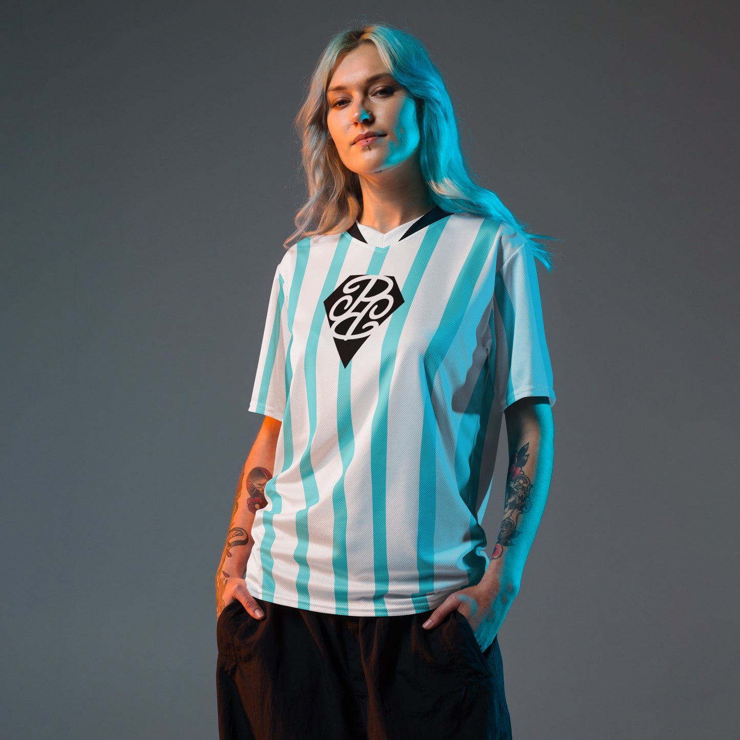 Phallacy Striped Designer Unisex Sports Jersey