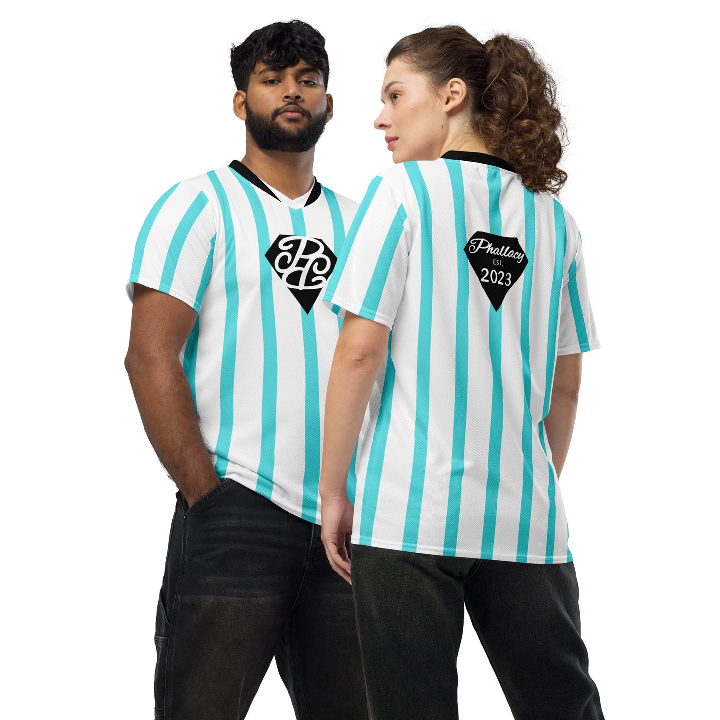 Phallacy Striped Designer Unisex Sports Jersey