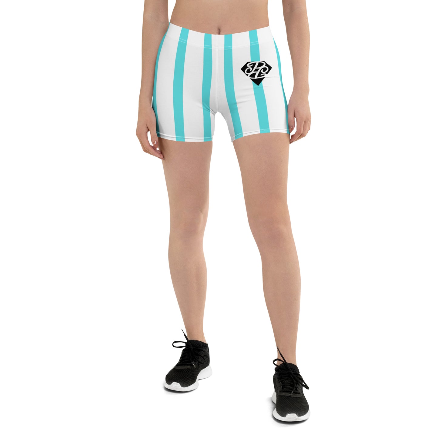 Phallacy Striped Designer Women's Gym Shorts