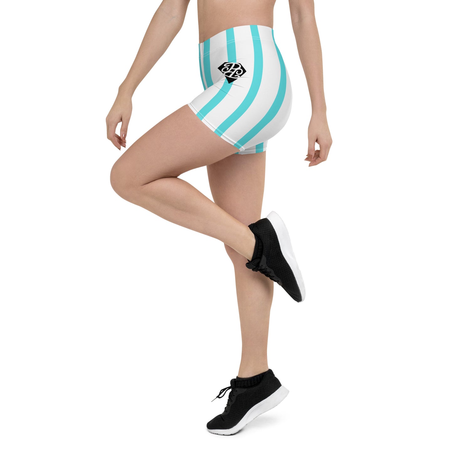 Phallacy Striped Designer Women's Gym Shorts