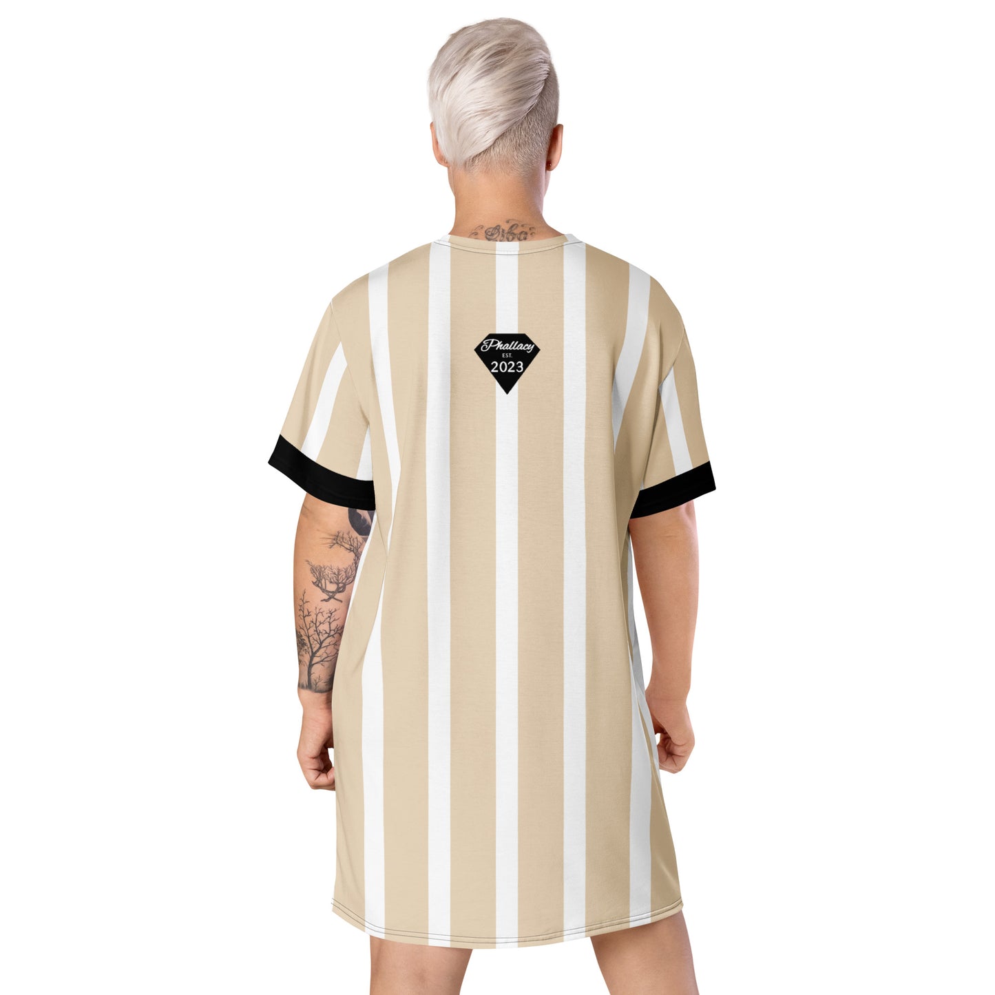 Phallacy Striped Designer T-shirt Dress