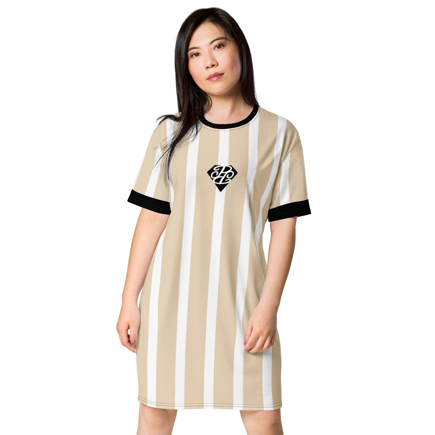 Phallacy Striped Designer T-shirt Dress