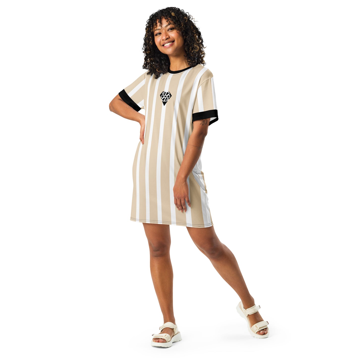 Phallacy Striped Designer T-shirt Dress