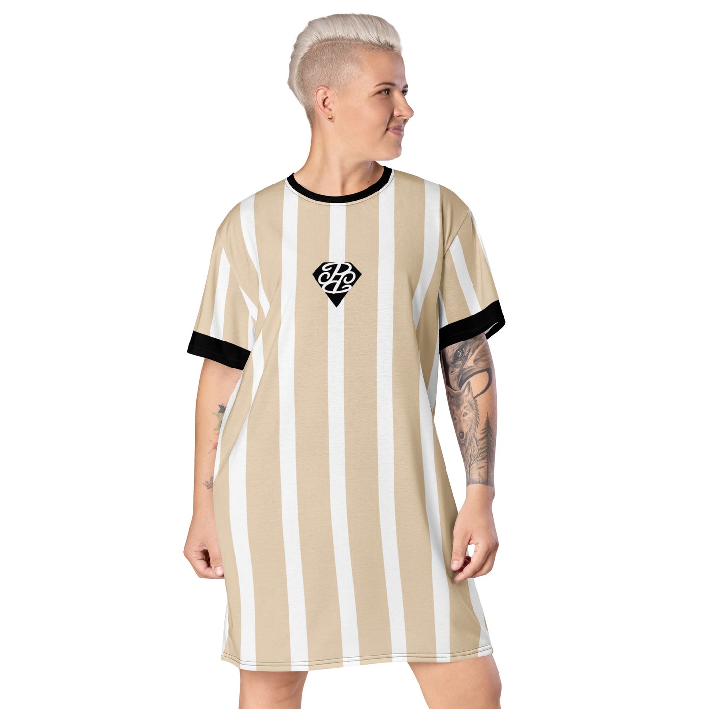 Phallacy Striped Designer T-shirt Dress