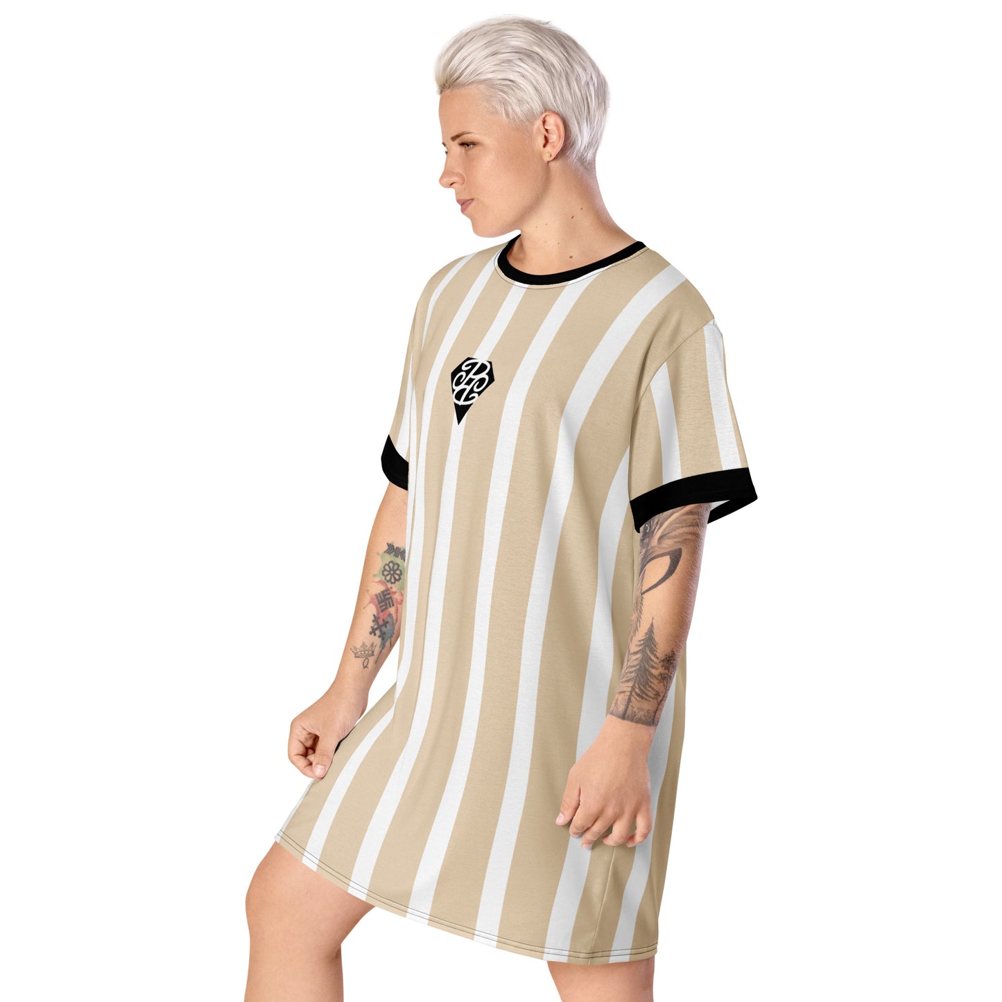 Phallacy Striped Designer T-shirt Dress