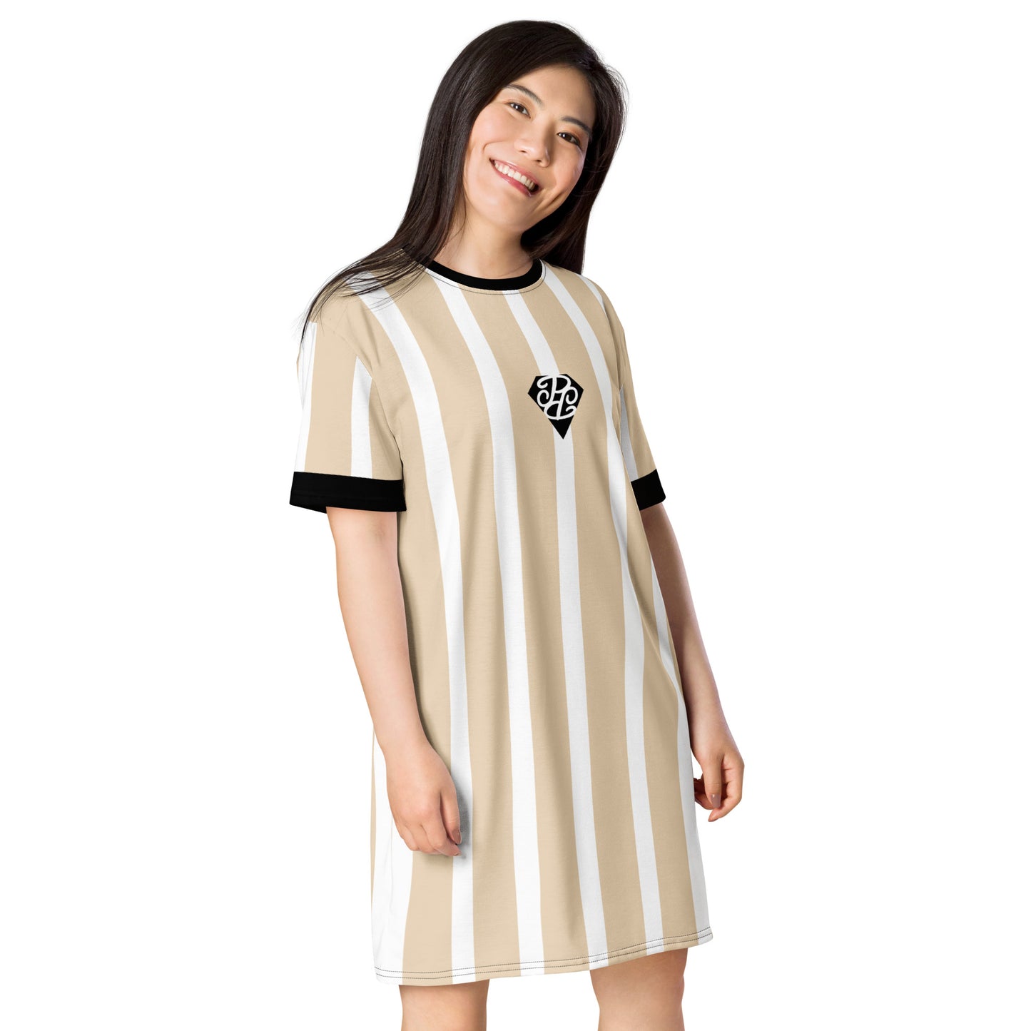 Phallacy Striped Designer T-shirt Dress