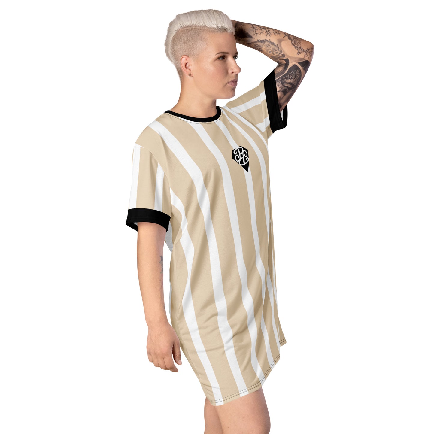 Phallacy Striped Designer T-shirt Dress