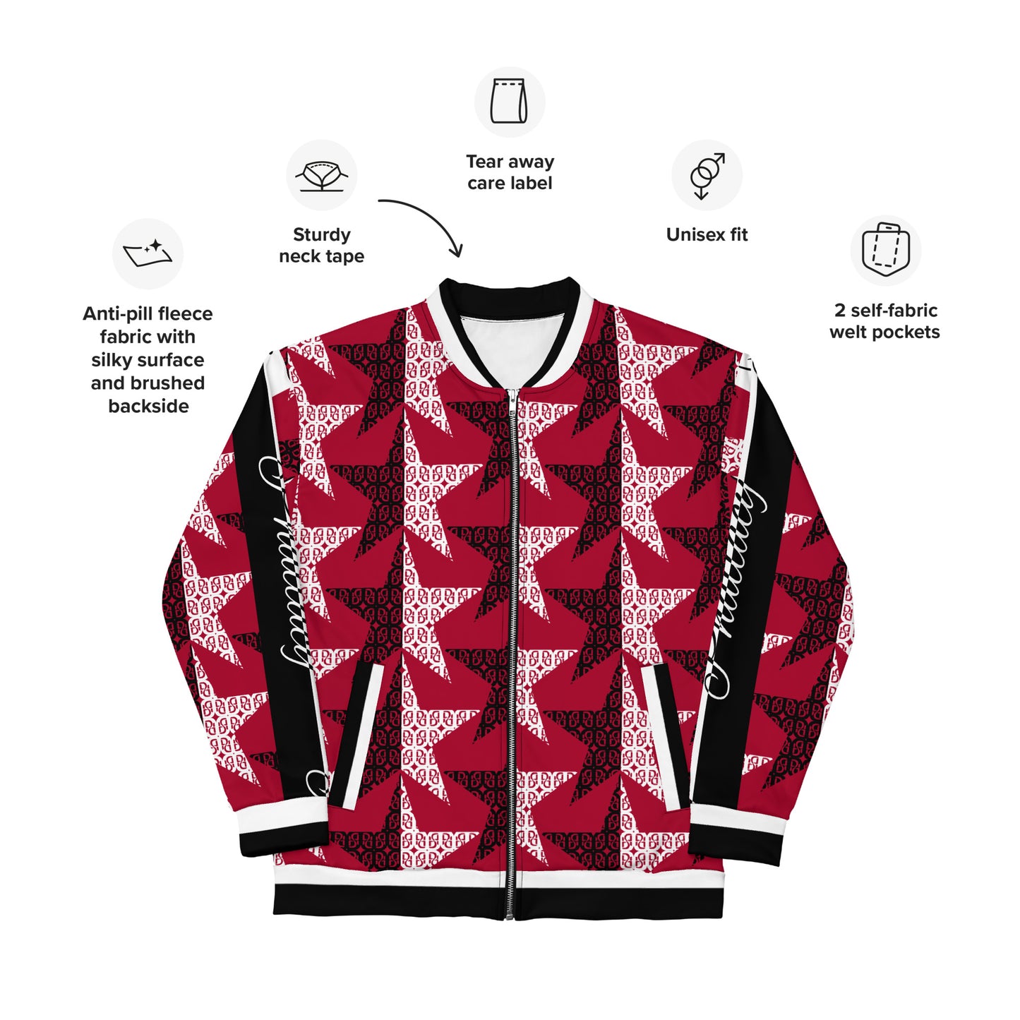 Phallacy Star Designer Unisex Bomber Jacket