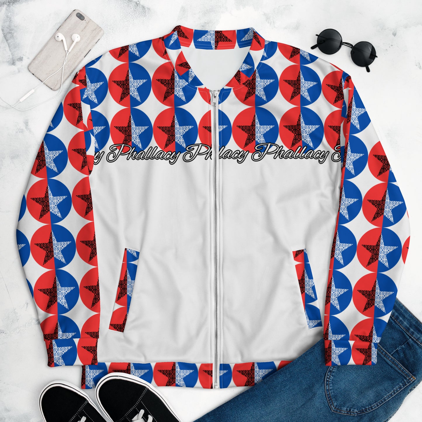 Phallacy Star Designer Unisex Bomber Jacket