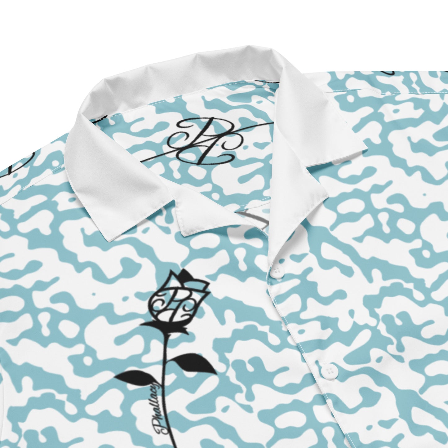 Phallacy Players Camo Designer Unisex Button Up Shirt