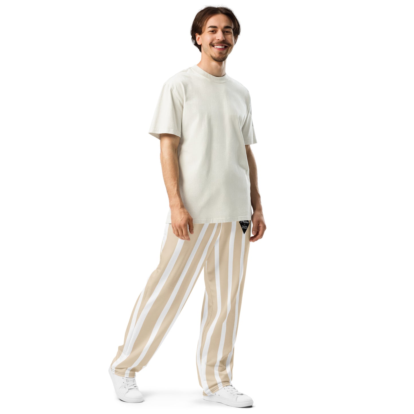 Phallacy Striped Designer Unisex Wide-leg Joggers