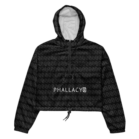 Phallacy Designer Women’s Cropped Windbreaker Hoodie