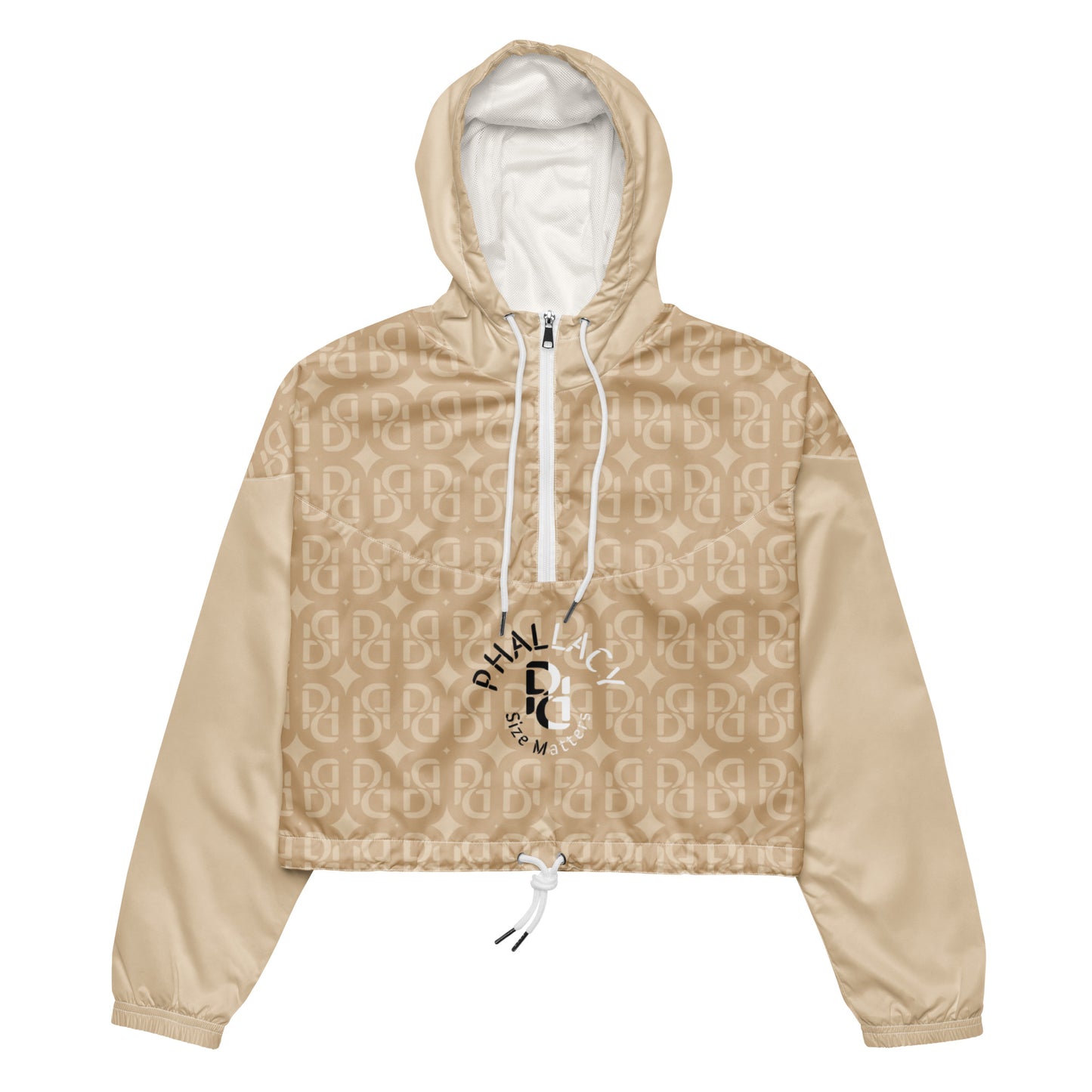 Phallacy Monogram Designer Cropped Windbreaker Hoodie