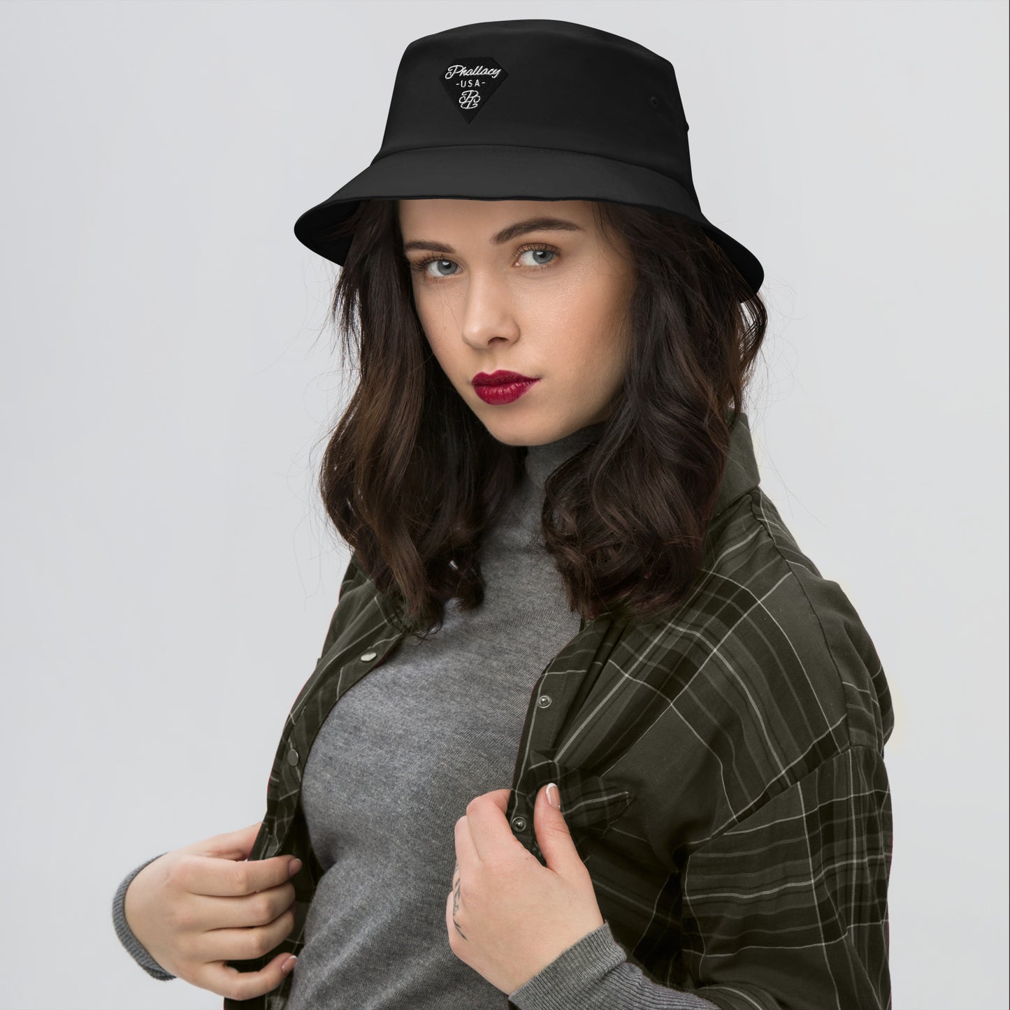 Phallacy Diamond Embroidered Bucket Hat