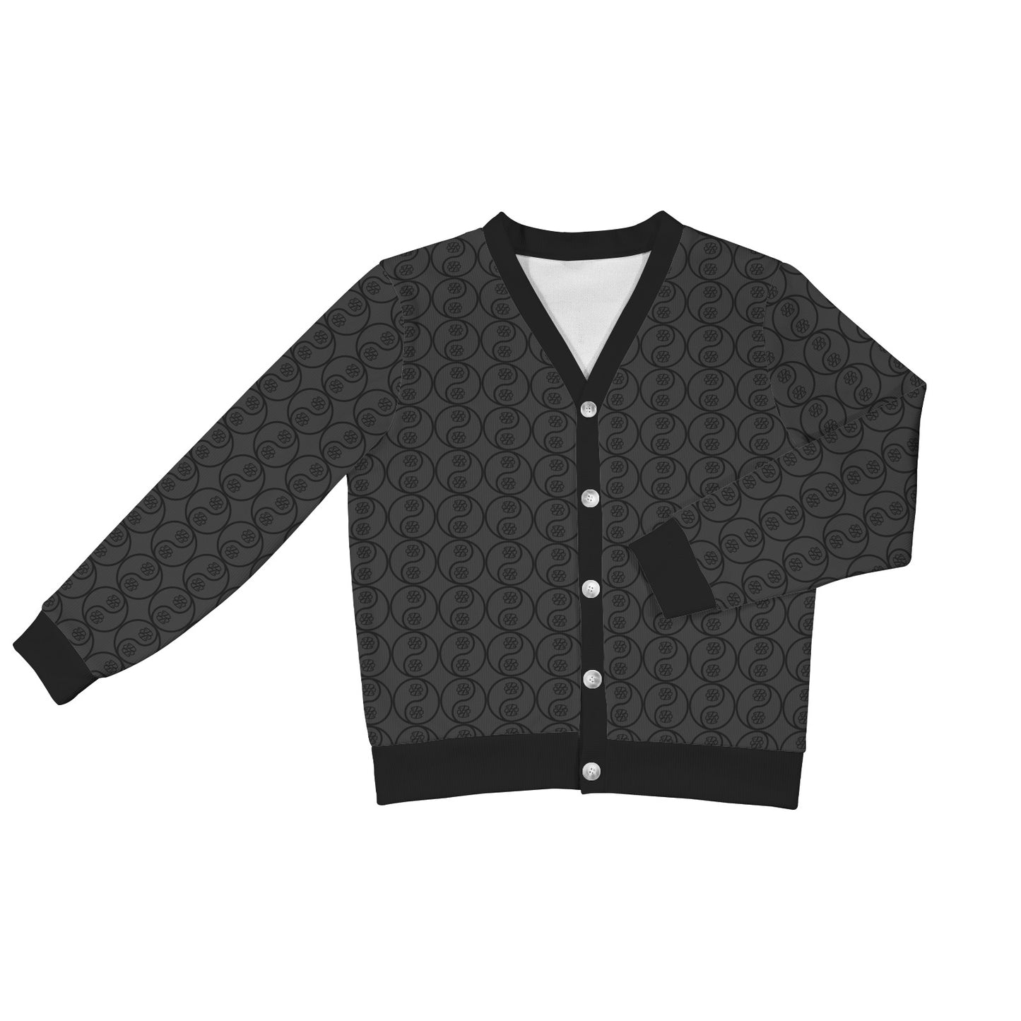 Phallacy Yin-Yang Designer Ribbed Cardigan