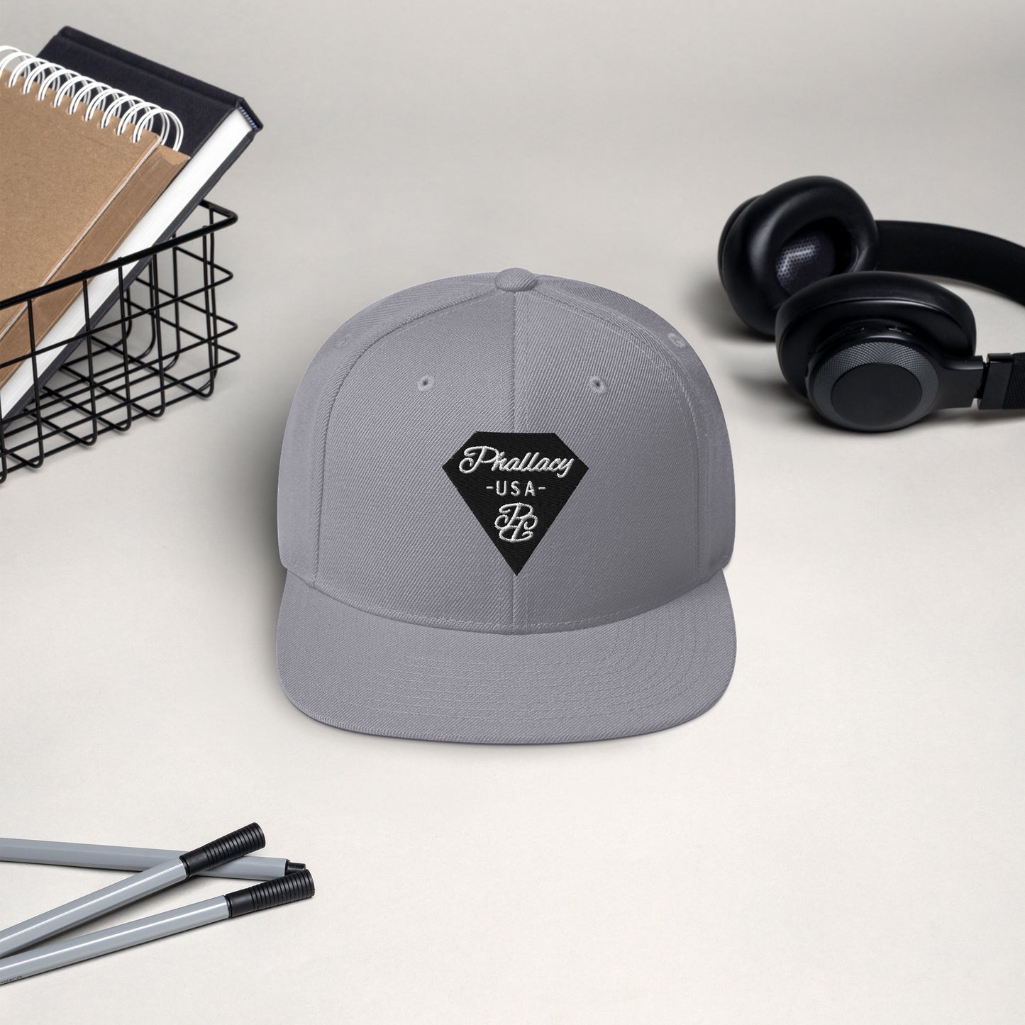 Phallacy Diamond Embroidered Snapback Hat