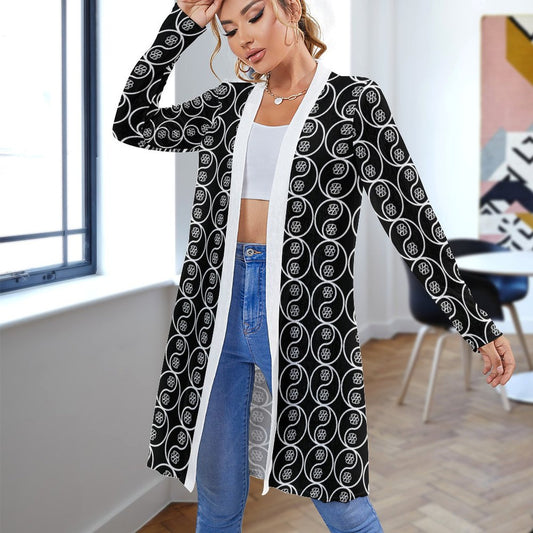 Phallacy Yin-Yang Designer Mid-Length Cardigan