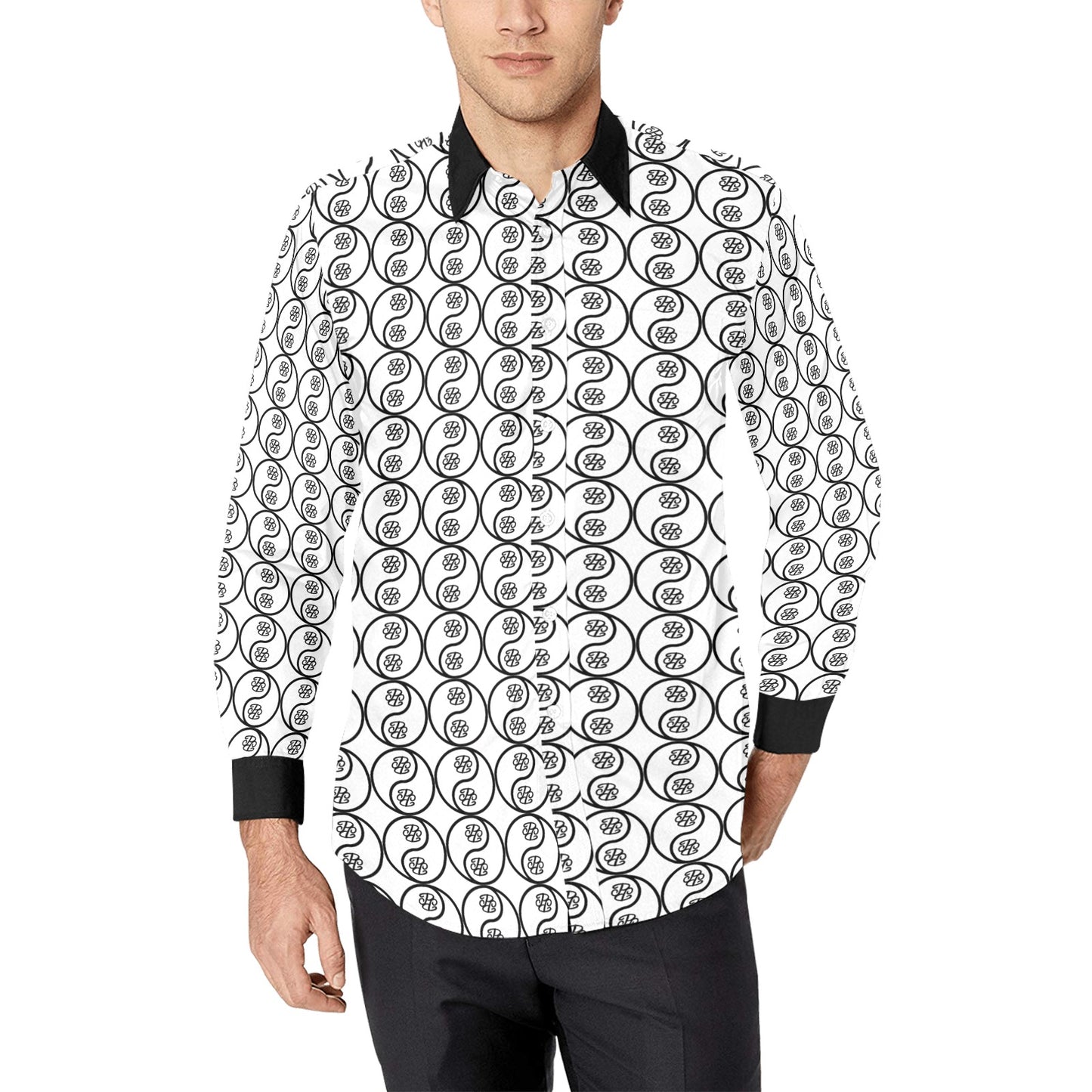 Phallacy Yin-Yang Designer Button Up Dress Shirt