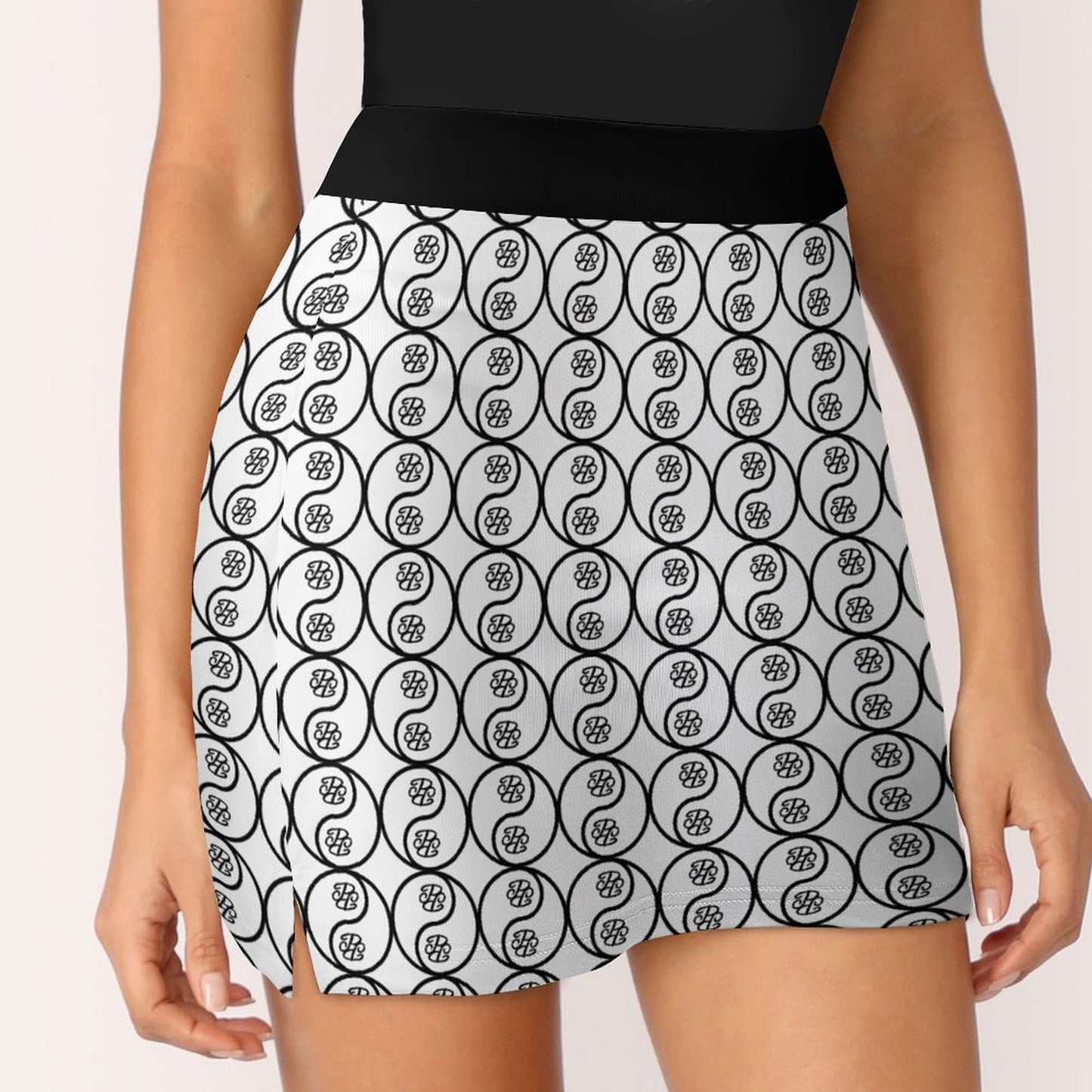 Phallacy Yin-Yang Designer A-Line Skirt w/ Pocket