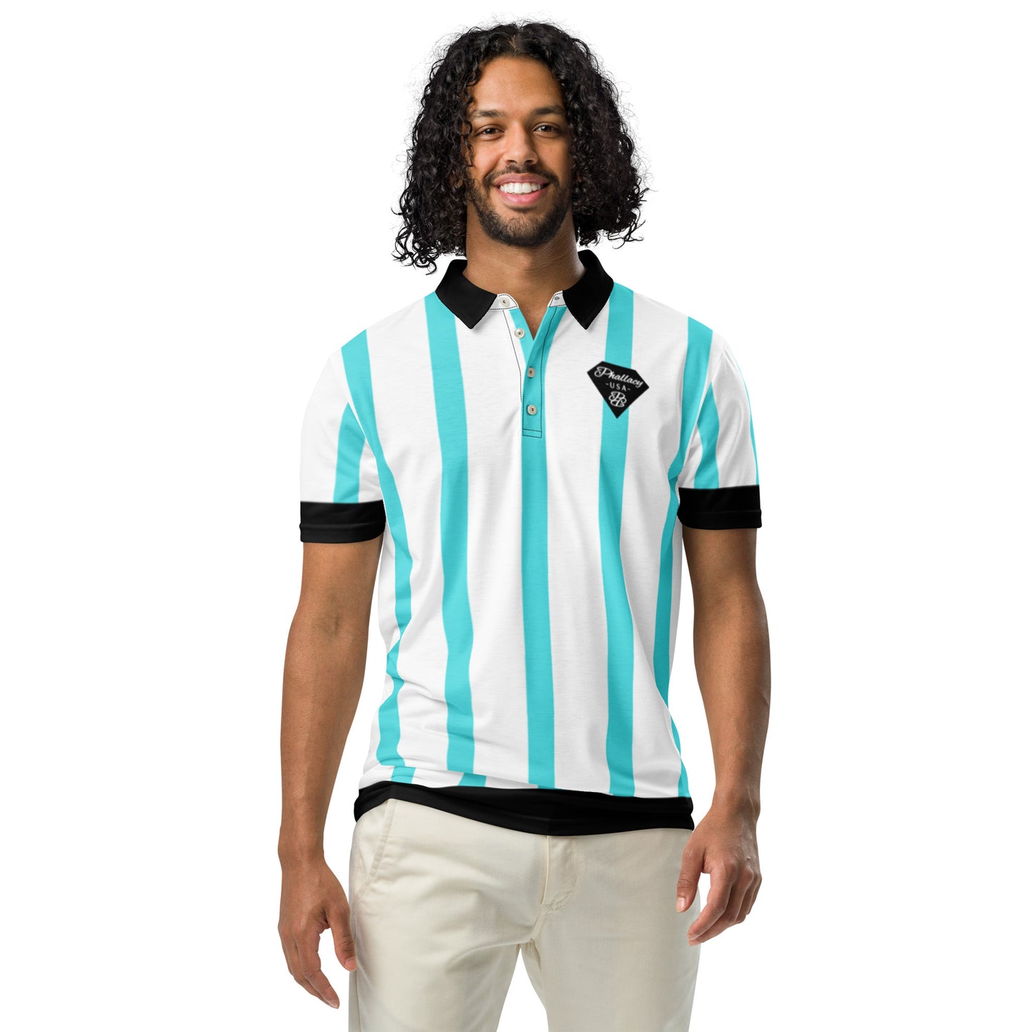 Phallacy Striped Designer Men’s Slim Fit Polo