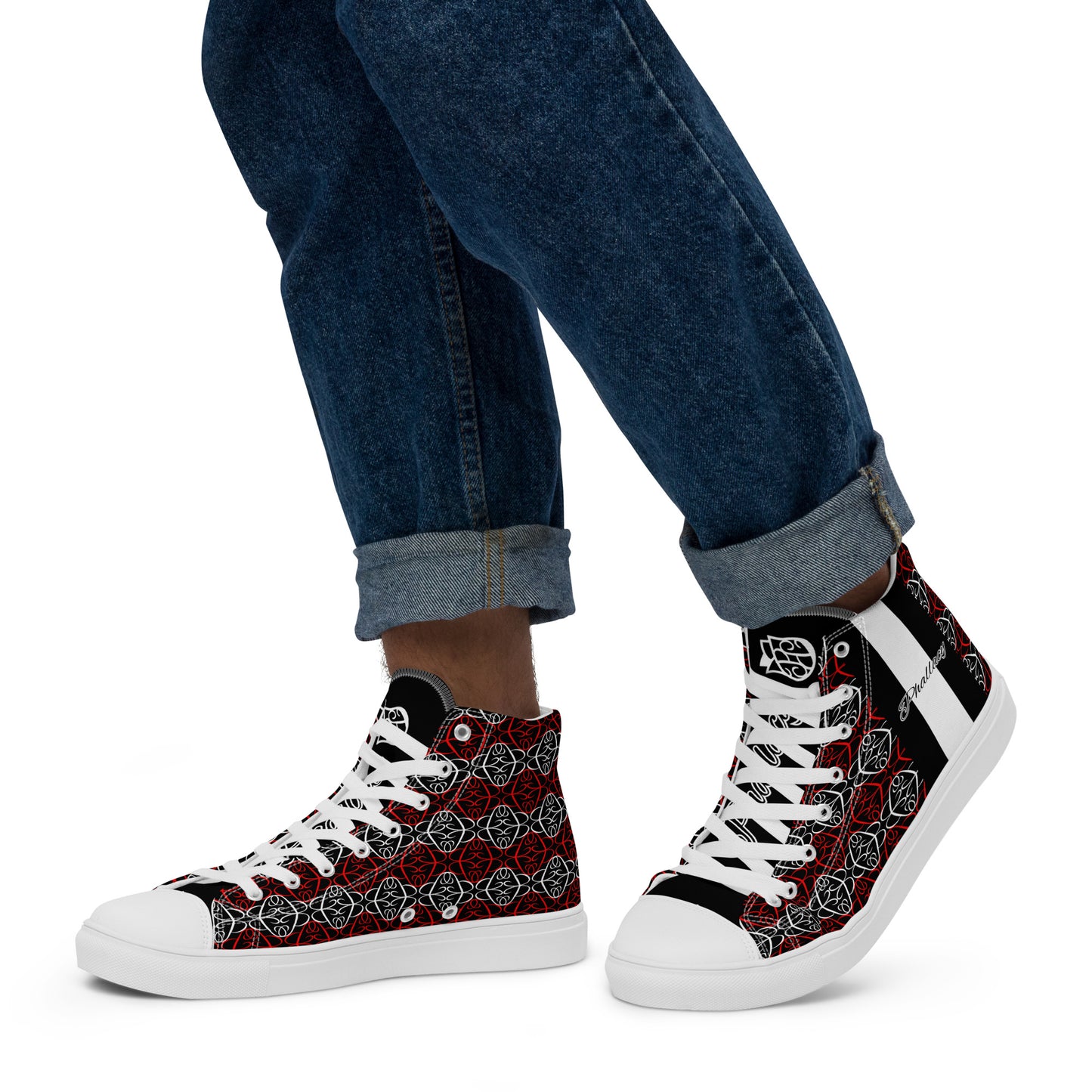 Phallacy Players Designer Men’s High Top Canvas Shoes