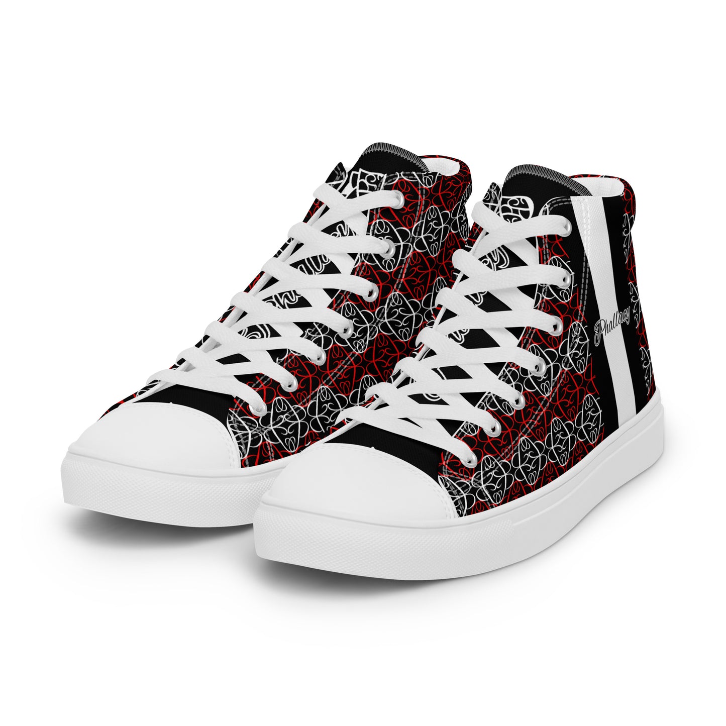 Phallacy Players Designer Men’s High Top Canvas Shoes