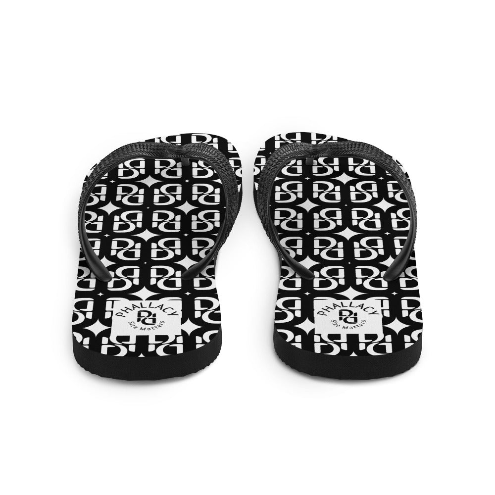 Phallacy Monogram Designer Flip-Flops