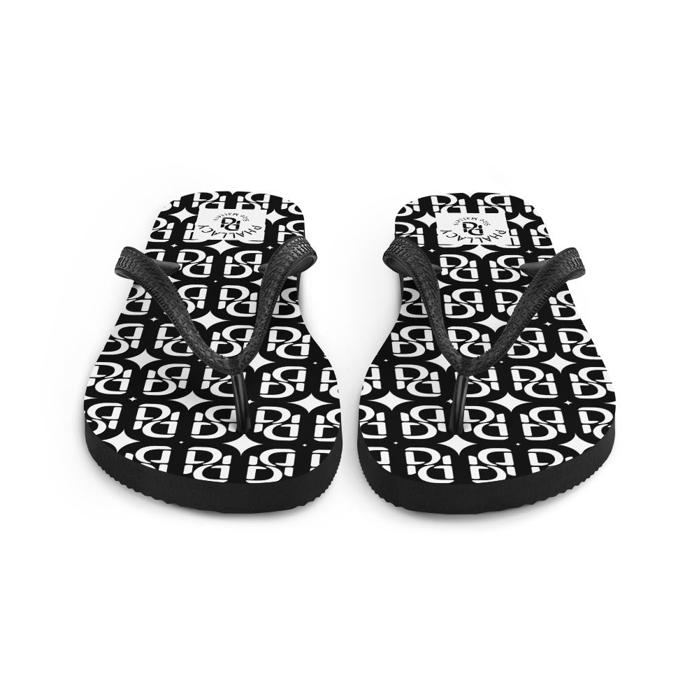 Phallacy Monogram Designer Flip-Flops