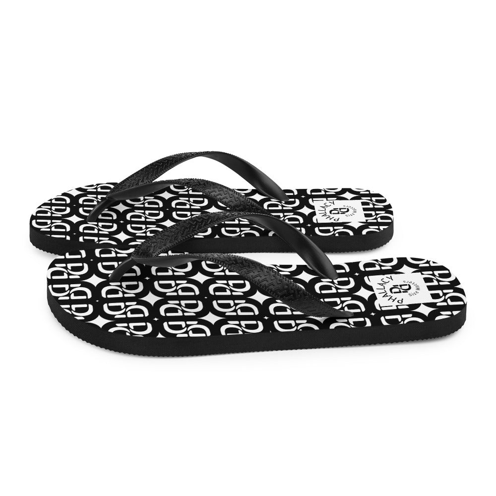 Phallacy Monogram Designer Flip-Flops