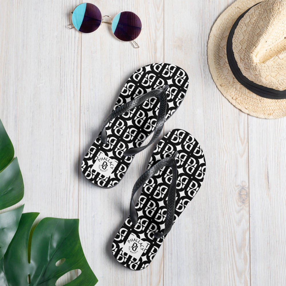 Phallacy Monogram Designer Flip-Flops