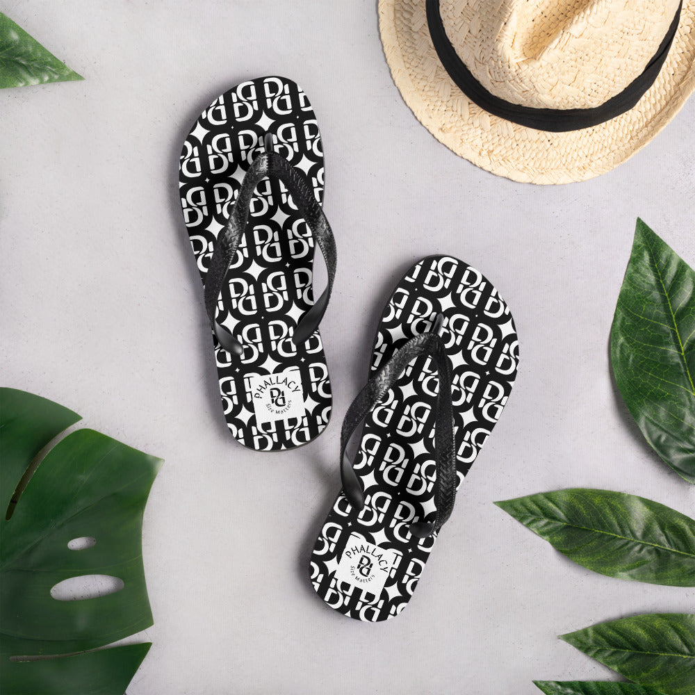 Phallacy Monogram Designer Flip-Flops