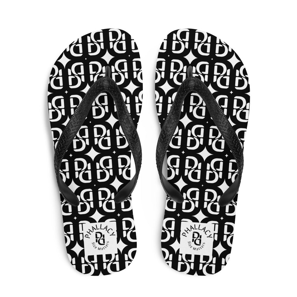 Phallacy Monogram Designer Flip-Flops